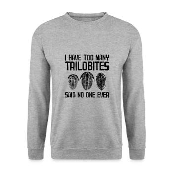 Fossils Collect Paleontologists Fossil Gifts - Unisex Sweatshirt - salt & pepper - Front - Alina (178cm) & Michal (187cm)