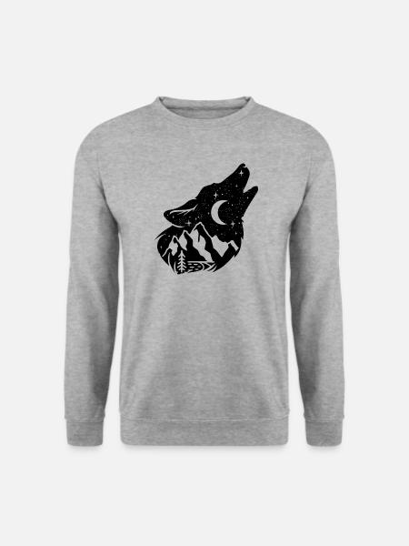 Loup hurlant - Sweat-shirt Unisexe - gris chiné