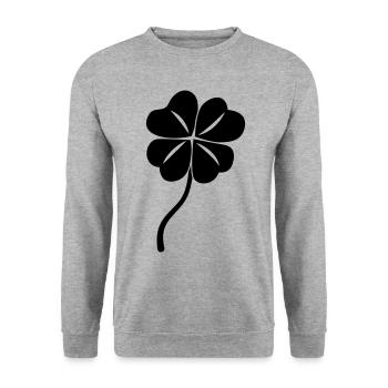 Cloverleaf luck - Unisex Sweatshirt - salt & pepper - Front - Alina (178cm) & Michal (187cm)