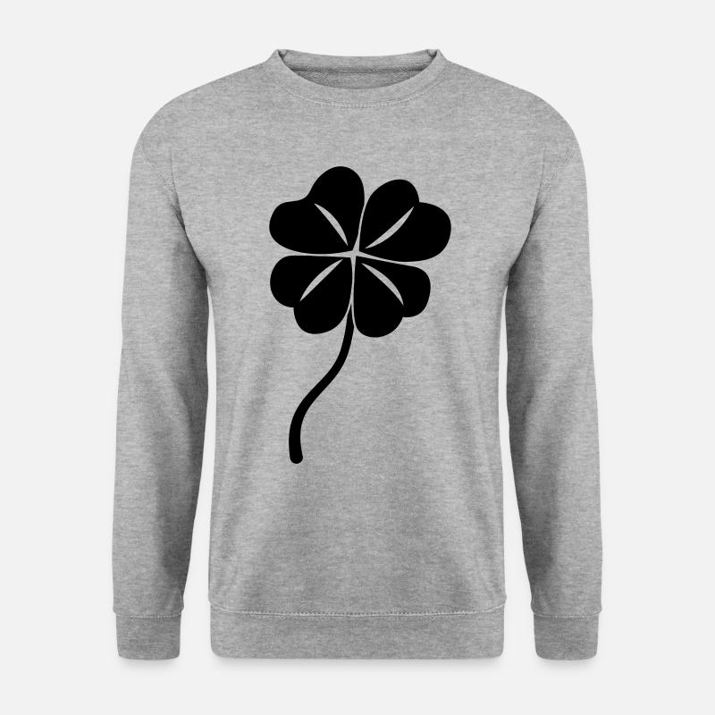 Kleeblatt glück - Unisex Pullover - Weißgrau meliert