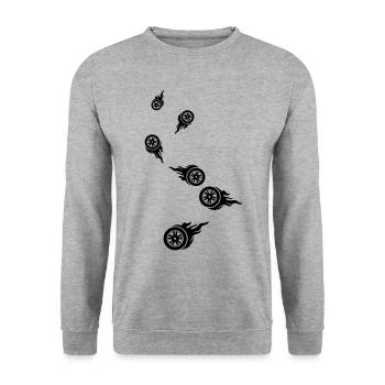 Tires fire - Unisex Sweatshirt - salt & pepper - Front - Alina (178cm) & Michal (187cm)