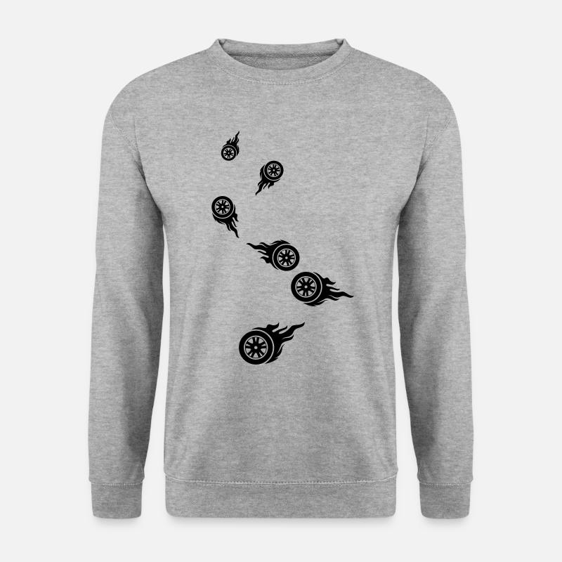 Reifen feuer - Unisex Pullover - Weißgrau meliert