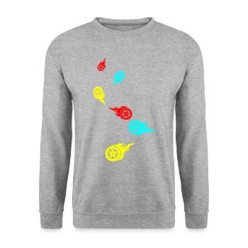 Incendie de pneus - Sweat-shirt Unisexe - gris chiné - Devant - Alina (178cm) & Michal (187cm)