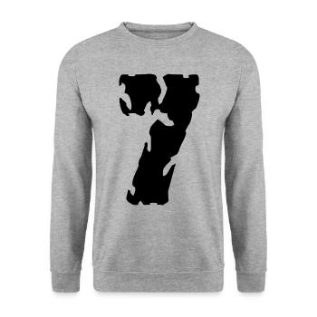 7 Maillot numéro - Sweat-shirt Unisexe - gris chiné - Devant - Alina (178cm) & Michal (187cm)