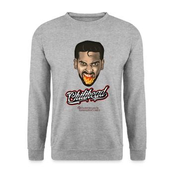 Chili T-Shirt Chilihead - Unisex Sweatshirt - salt & pepper - Front - Alina (178cm) & Michal (187cm)