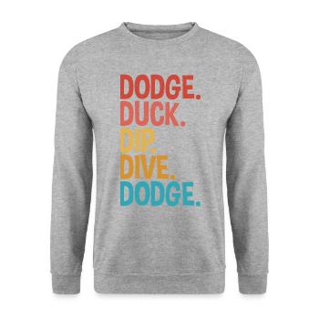 Duck, Dip, Dive Für Dodgeball Player Unique - Unisex Pullover - Weißgrau meliert - Vorne - Alina (178cm) & Michal (187cm)