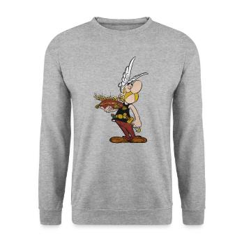 Asterix And Golden Laurel - Unisex Sweatshirt - salt & pepper - Front - Alina (178cm) & Michal (187cm)