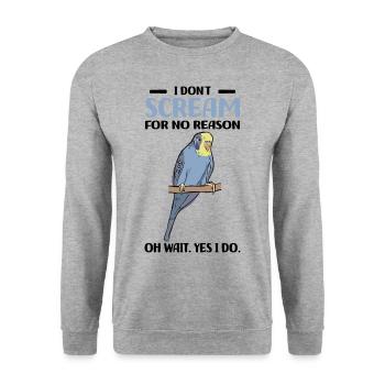 Perruche ondulée - Sweat-shirt Unisexe - gris chiné - Devant - Alina (178cm) & Michal (187cm)