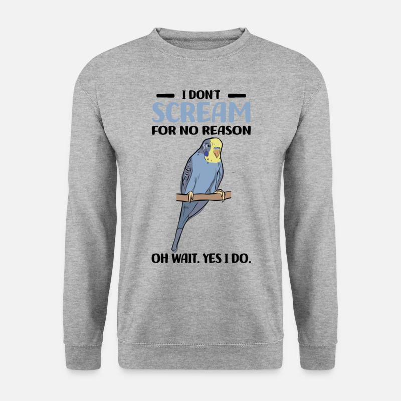 Wellensittich - Unisex Pullover - Weißgrau meliert