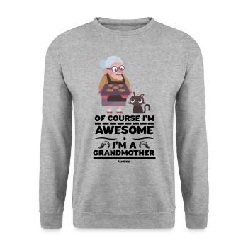Of Course I'm Awesome I'm A Grandmother - Unisex Pullover - Weißgrau meliert - Vorne - Alina (178cm) & Michal (187cm)