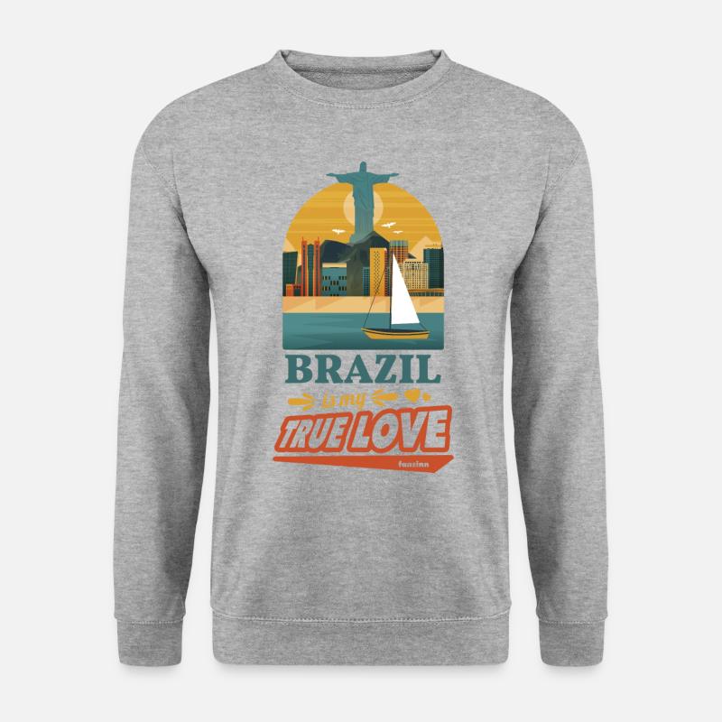 Brasilien Rio de Janeiro Südamerika Geschenk - Unisex Pullover - Weißgrau meliert