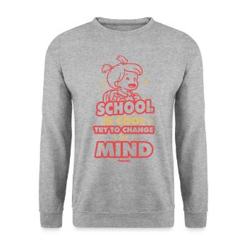 School is cool - Unisex Sweatshirt - salt & pepper - Front - Alina (178cm) & Michal (187cm)
