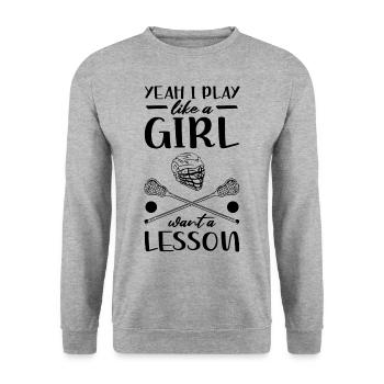 Lacrosse Girls - Unisex Sweatshirt - salt & pepper - Front - Alina (178cm) & Michal (187cm)