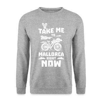 Mallorca Bike Cycling Summer Holiday Gift - Unisex Sweatshirt - salt & pepper - Front - Alina (178cm) & Michal (187cm)