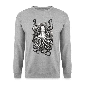 Octopus Tattoo Deep Sea Mystic Kraken Design - Sweat-shirt Unisexe - gris chiné - Devant - Alina (178cm) & Michal (187cm)