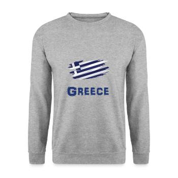 Drapeau Patriote Cadeau Pays Drapeau Grèce - Sweat-shirt Unisexe - gris chiné - Devant - Alina (178cm) & Michal (187cm)