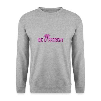 BE DIFFERENT – Purple Lilies Flowers Garden - Unisex Sweatshirt - salt & pepper - Front - Alina (178cm) & Michal (187cm)