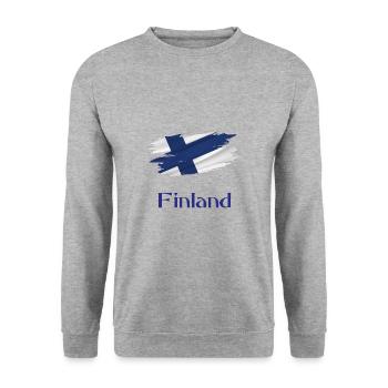 Flag Patriot Gift Home Country Flag Finlande - Sweat-shirt Unisexe - gris chiné - Devant - Alina (178cm) & Michal (187cm)