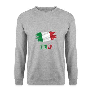 Flag Patriot Gift Home Country Flag Italie - Sweat-shirt Unisexe - gris chiné - Devant - Alina (178cm) & Michal (187cm)