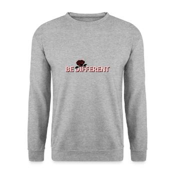 SOYEZ DIFFÉRENT – Rose Rouge, Amour-Propre, Positivité - Sweat-shirt Unisexe - gris chiné - Devant - Alina (178cm) & Michal (187cm)