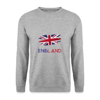 Flag Patriot Gift Home Country Flag England - Unisex Sweatshirt - salt & pepper - Front - Alina (178cm) & Michal (187cm)