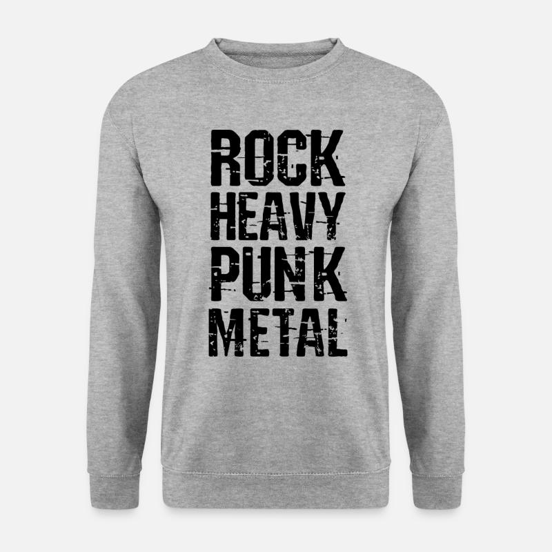 Rock Heavy Metal Musik - Unisex Pullover - Weißgrau meliert
