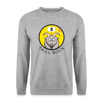 Null Bock Kein Bock Schafbock Ziegenbock Geschenk - Unisex Pullover - Weißgrau meliert - Vorne - Alina (178cm) & Michal (187cm)