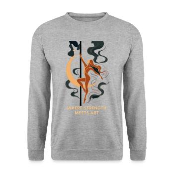 Pole Dance Art: Where Strength Meets Art - Unisex Sweatshirt - salt & pepper - Front - Alina (178cm) & Michal (187cm)
