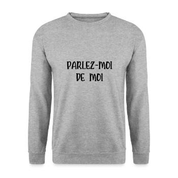 parlez-moi de moi - Sweat-shirt Unisexe - gris chiné - Devant - Alina (178cm) & Michal (187cm)
