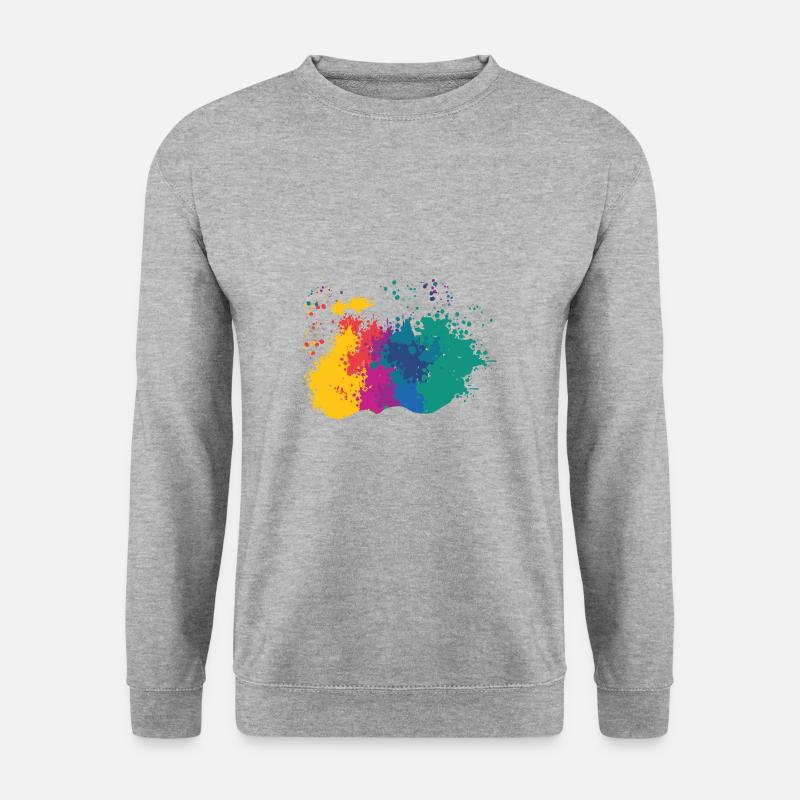 Farbkleckse Kleckse Farbspritzer Maler Geschenk - Unisex Pullover - Weißgrau meliert