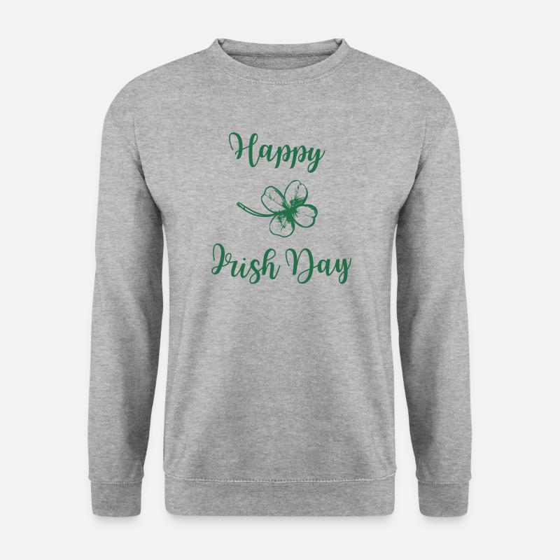 Happy Irish Day - Unisex Pullover - Weißgrau meliert