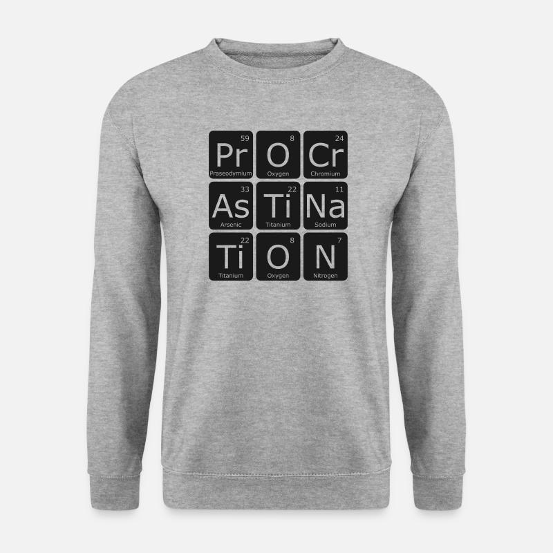 Procastionation dark - Unisex Pullover - Weißgrau meliert
