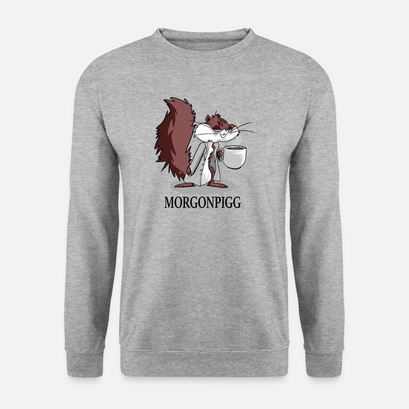 FRÜHAUFSTEHER - Unisex Pullover - Weißgrau meliert
