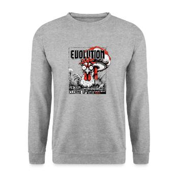 Evolution cleans up – nature strikes back - Unisex Sweatshirt - salt & pepper - Front - Alina (178cm) & Michal (187cm)