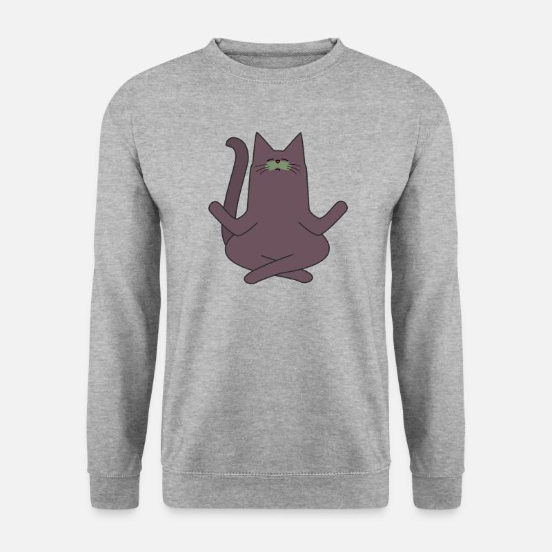 Yoga Cat - Unisex Pullover - Weißgrau meliert