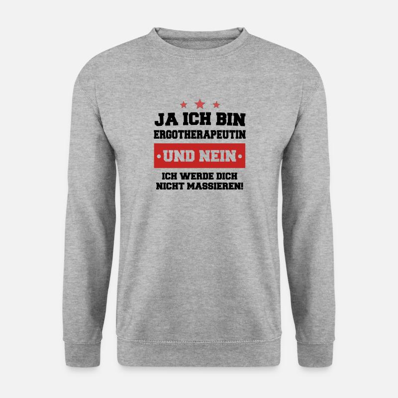 Ergotherapeutin Ergo Beruf Therapie Massage Lustig - Unisex Pullover - Weißgrau meliert