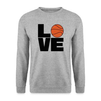 Love Basketball - Unisex Sweatshirt - salt & pepper - Front - Alina (178cm) & Michal (187cm)
