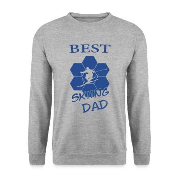 best skiing dad - Unisex Pullover - Weißgrau meliert - Vorne - Alina (178cm) & Michal (187cm)
