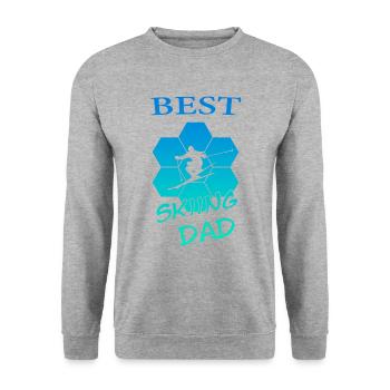 Skiing Dad - Unisex Pullover - Weißgrau meliert - Vorne - Alina (178cm) & Michal (187cm)