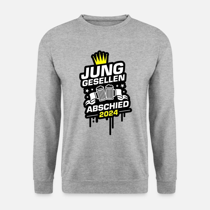 Junggesellen Abschied 2024 - Unisex Pullover - Weißgrau meliert