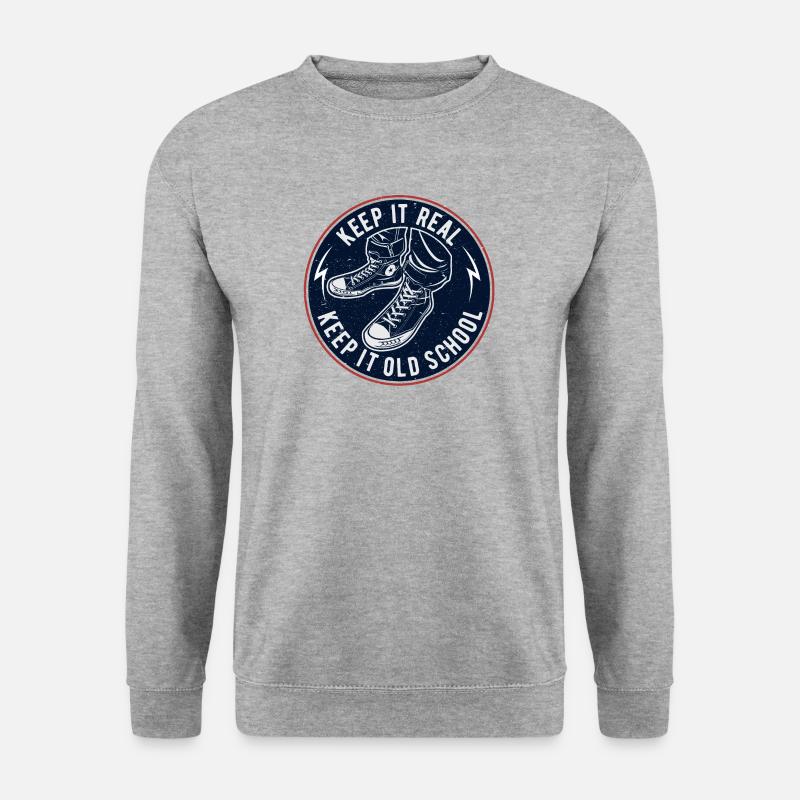 Keep It Oldschool - Unisex Pullover - Weißgrau meliert