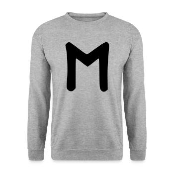 Celtic symbols - rune EHWASZ 1 - Unisex Sweatshirt - salt & pepper - Front - Alina (178cm) & Michal (187cm)