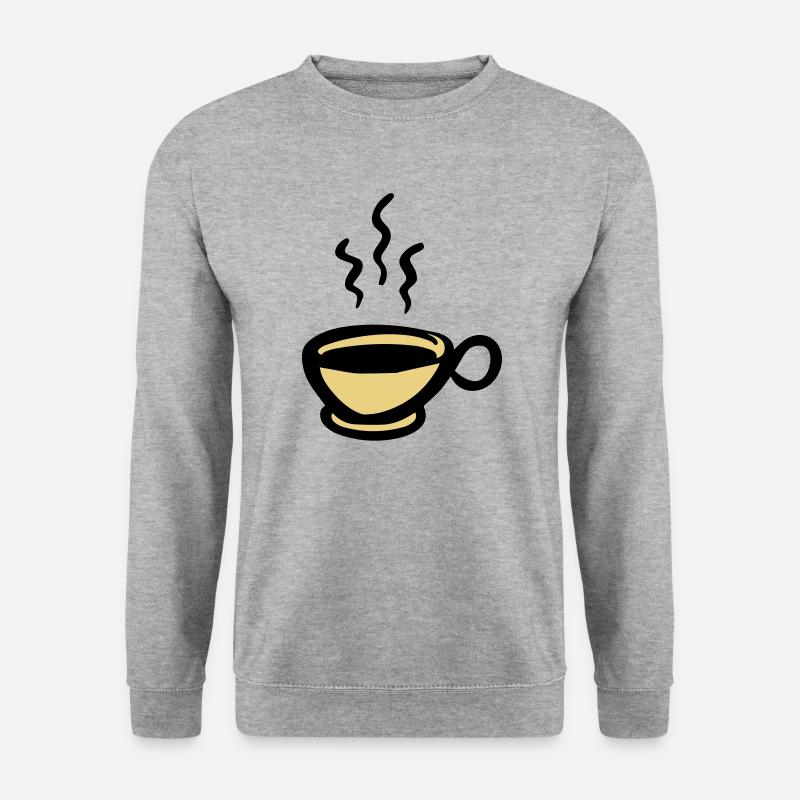 Kaffee Kaffeetasse cup of coffee - Unisex Pullover - Weißgrau meliert