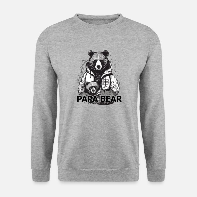 Papa Bear - Unisex Pullover - Weißgrau meliert