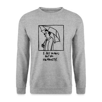 Je vois des gens, mais pas l'humanité - Sweat-shirt Unisexe - gris chiné - Devant - Alina (178cm) & Michal (187cm)