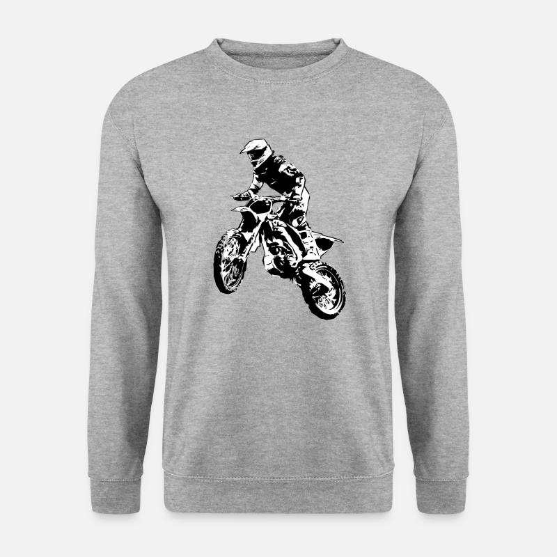 Moto Cross - Motocross - Supercross - MX - SX - Unisex Pullover - Weißgrau meliert