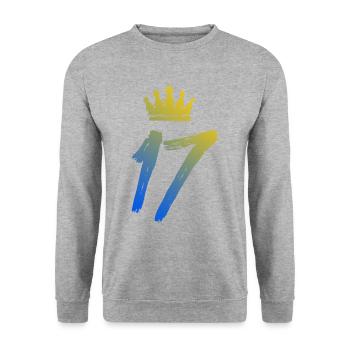17 Couronne numérique - Sweat-shirt Unisexe - gris chiné - Devant - Alina (178cm) & Michal (187cm)