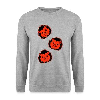 Hérisson Bande Dessinée Mignon - Sweat-shirt Unisexe - gris chiné - Devant - Alina (178cm) & Michal (187cm)