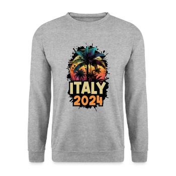 Italy 2024 Holiday Saying - Unisex Sweatshirt - salt & pepper - Front - Alina (178cm) & Michal (187cm)