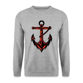 Anchor Harbor Icon - Unisex Sweatshirt - salt & pepper - Front - Alina (178cm) & Michal (187cm)